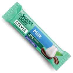 Baton z czekolady mlecznej, słodzony stewią i erytrytolem Sweet&Safe, 25g
