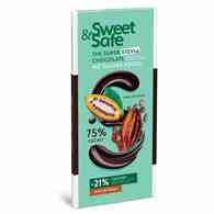 Czekolada deserowa 75% kakao, słodzona stewią Sweet&Safe, 90g