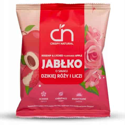 Jabłko o smaku dzikiej róży i liczi Crispy Natural, 50g