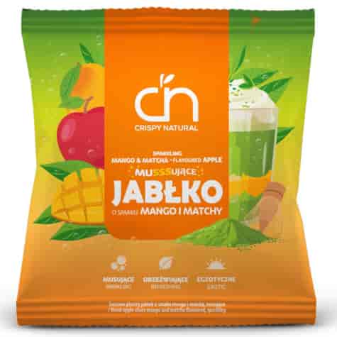 Jabłko suszone o smaku mango i matchy, musujące Crispy Natural, 18g