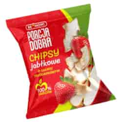 Chipsy jabłkowe o smaku truskawkowym Porcja Dobra, 18g