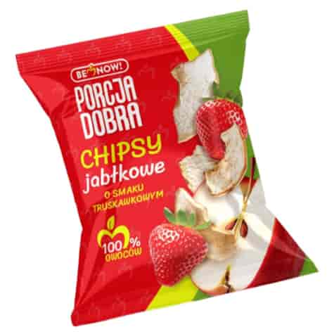 Chipsy jabłkowe o smaku truskawkowym Porcja Dobra, 18g