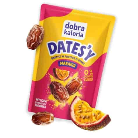 Daktyle w posypce o smaku marakui DATES'Y Dobra Kaloria, 100g