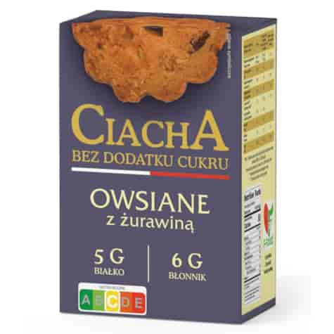 Ciacha bez dodatku cukru Owsiane z żurawiną, 150g