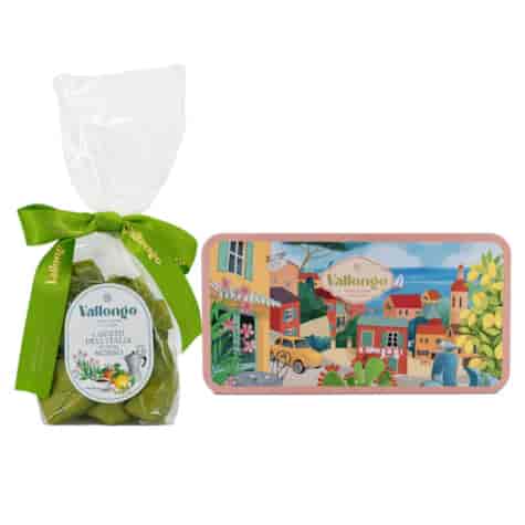 Czekoladki z nadzieniem pistacjowym Vallongo - puszka 180 g