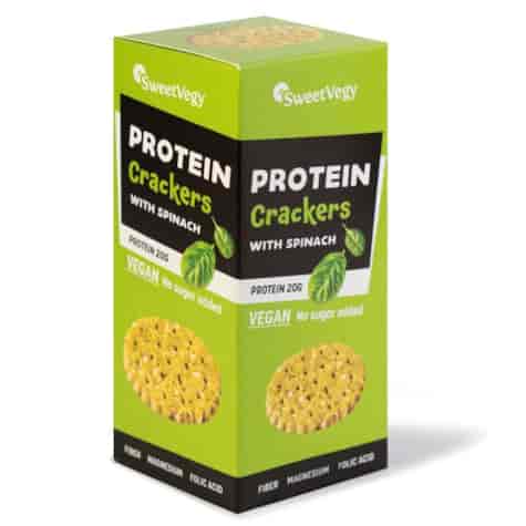 Krakersy proteinowe ze szpinakiem SweetVegy, 100g