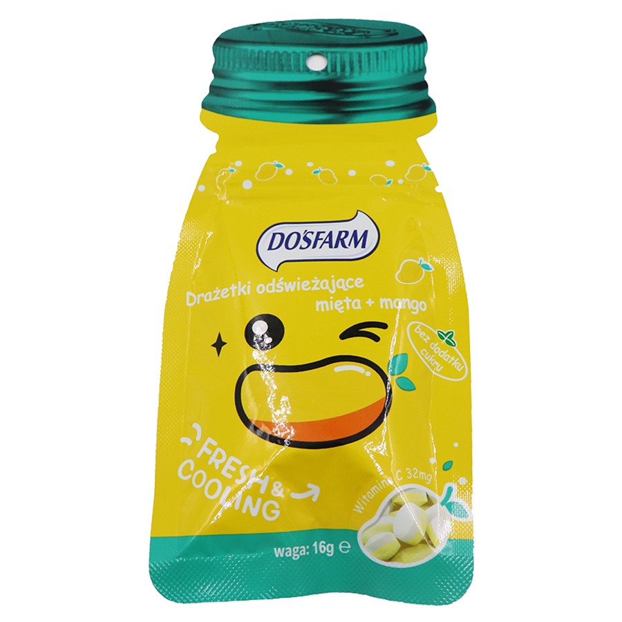 Drażetki odświeżające mięta + mango Dosfarm 16g