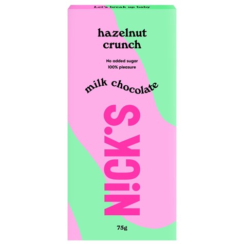 Czekolada mleczna z kawałkami prażonych orzechów laskowych Nick's, 75g