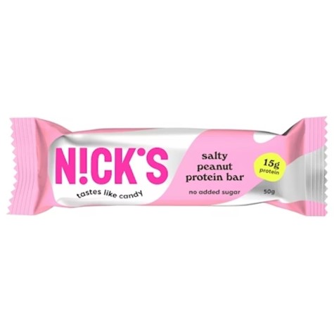 Baton proteinowy z orzeszkami ziemnymi w mlecznej czekoladzie Nick's, 50g