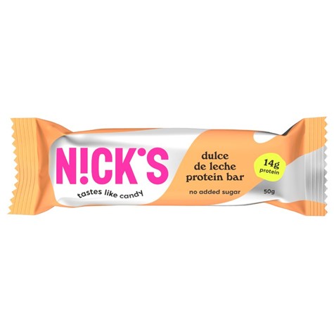 Baton proteinowy o smaku karmelu i ciasteczek Nick's, 50g