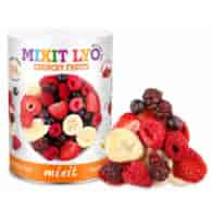 Liofilizowane  Chrupiące owoce - malina, truskawka, jeżyna, czarna porzeczka, banan  Mixit, 70g