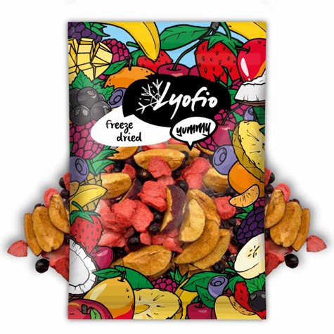 Liofilizowana mieszanka ogrodowa 3x30g (truskawka, czarna porzeczka , śliwka), 90g