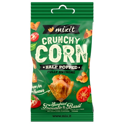 Crunchy corn do kieszeni - Pomidor z bazylią Mixit, 40g