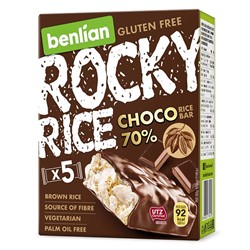 Batony ryżowe w polewach Rocky rice choco - choco 70% Benlian, 90g