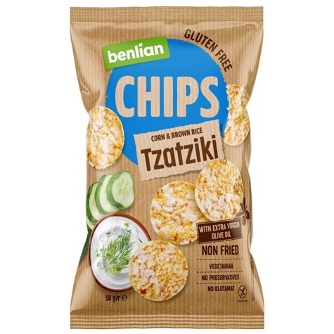 Chipsy kukurydziano-ryżowe - tzatziki Benlian, 50g
