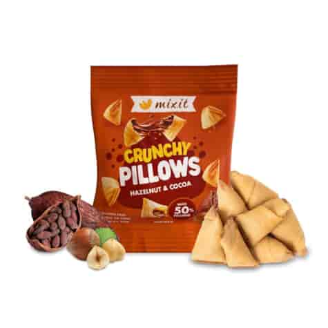 Chrupiące poduszki zbożowe do kieszeni - Orzech laskowy & kakao Mixit, 30 g